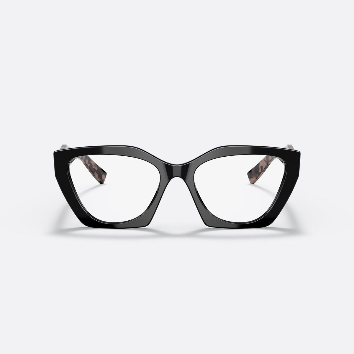 Rame ochelari de vedere Prada PR 09YV 54, neregulat negru, pentru femei, punte integrată simplă, literele brandului pe brațe