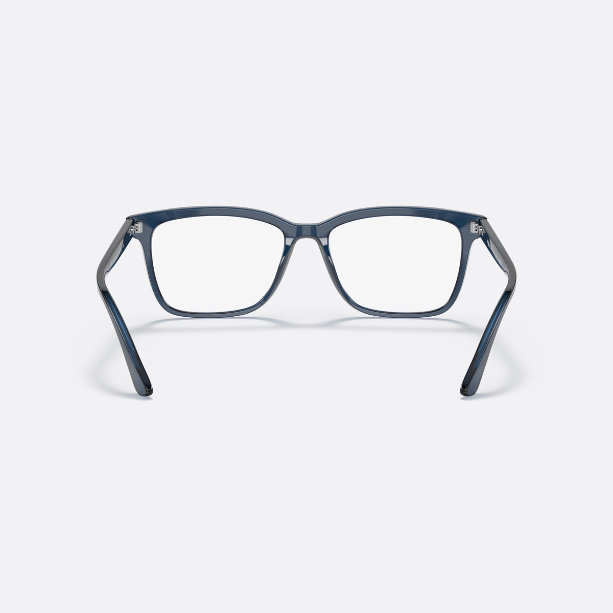 Prada PR 14WV 08Q1O1 eyeglasses, blue rectangular frame for men, plain bridge, brand lettering on temples