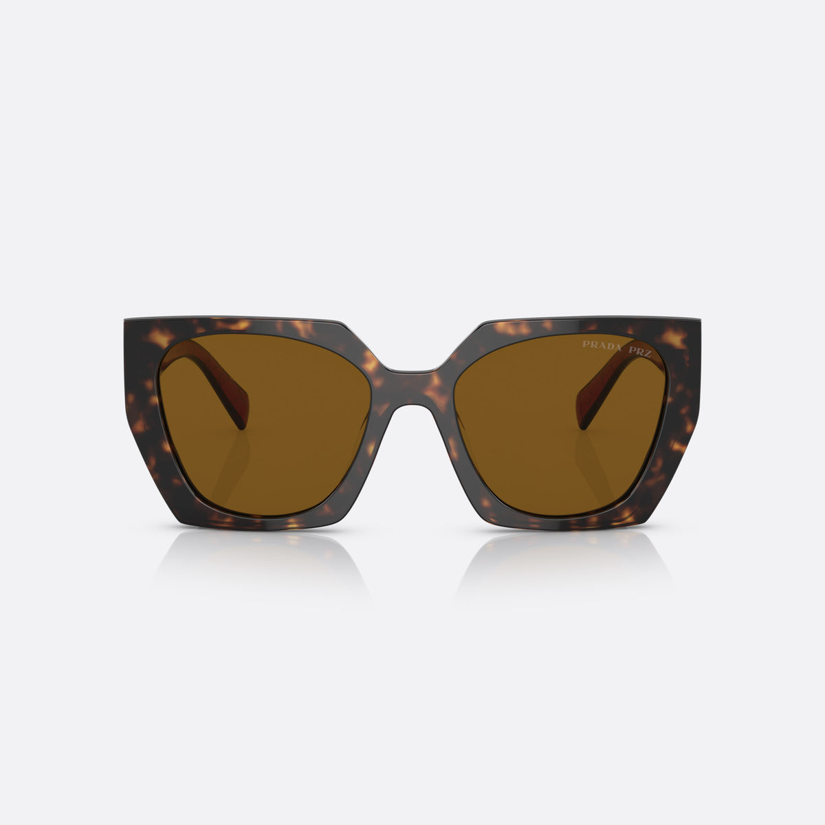 Prada PR 15WS 2AU-5Y1 A sunglasses, havana rectangle frame for women, plain bridge, brand lettering on temples, full-rim frame, front view