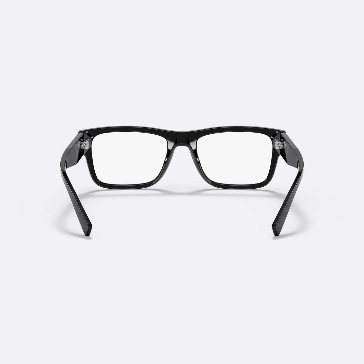 Rame ochelari de vedere Prada PR 15YV 1AB1O1, rectangulari negru, pentru bărbați, punte simplă, logo al brandului pe braț, brațe late conice