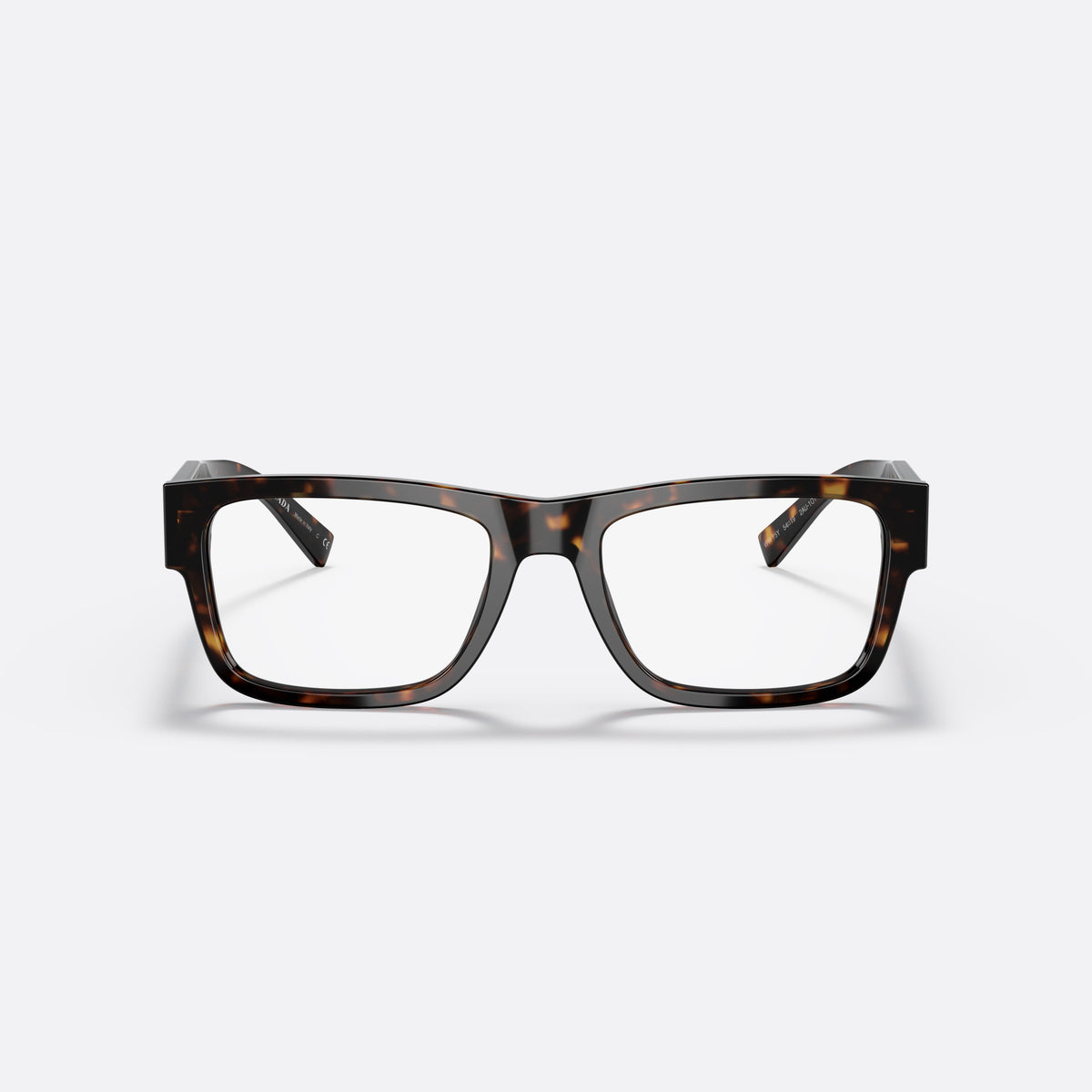 Rame ochelari de vedere Prada PR 15YV 54, rectangulari țestoasă, pentru bărbați, punte simplă cu partea superioară lată, brațe late și conice