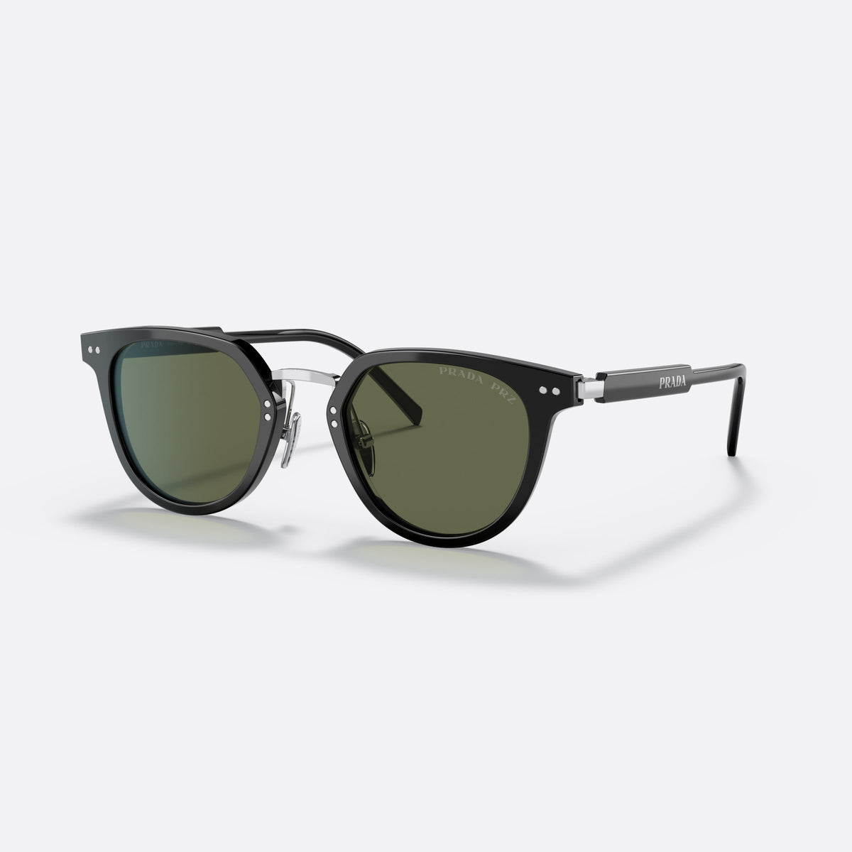 Prada PR 17YS 1AB03R sunglasses, black phantos frame for men, brand lettering on temples, full-rim frame