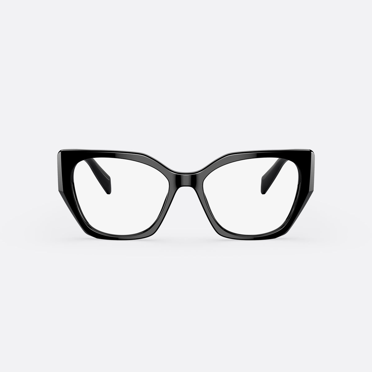 Rame ochelari de vedere Prada PR 18WV 1AB-1O1, neregulat negru, pentru femei, punte integrată cu finisaj lucios, ramă completă din acetat