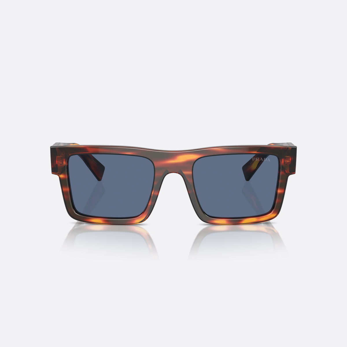 Ochelari de soare Prada PR 19WS 17R06A HVDB, rectangulari multicolor, pentru bărbați, punte simplă cu partea superioară dreaptă, brațe late conice, vedere din față