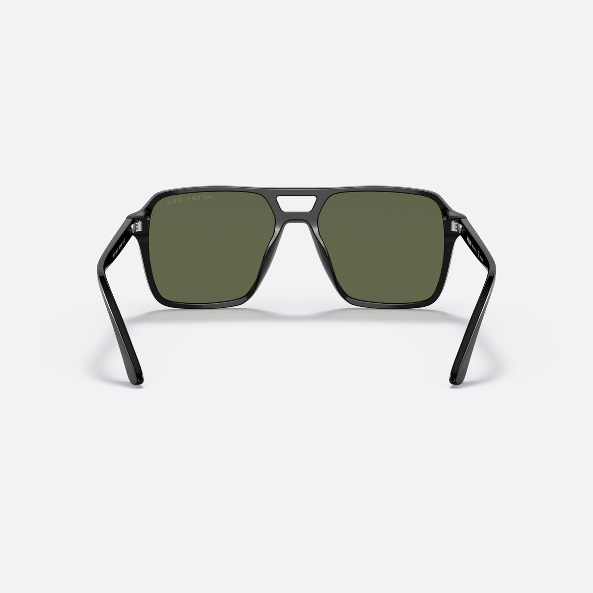 Prada PR 20YS 1AB-03R sunglasses, black pilot frame for men, double bridge with open window, slim tapered temples, back view