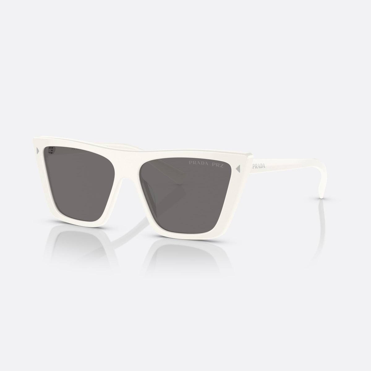 Ochelari de soare Prada PR 21ZS 142-5Z1, fluture alb, pentru femei, punte simplă, litere ale brandului pe brațe, ramă completă