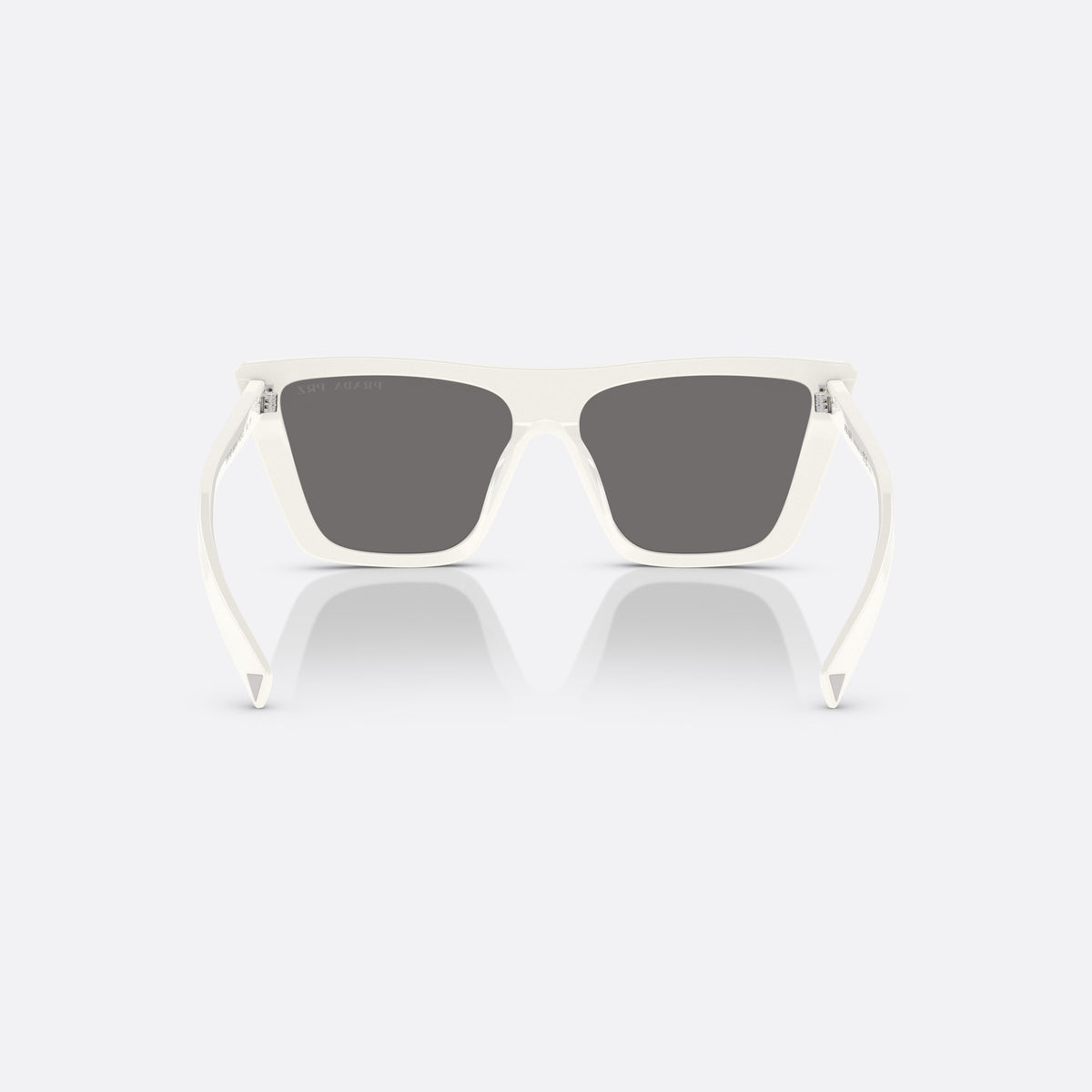Ochelari de soare Prada PR 21ZS 142-5Z1, fluture alb, pentru femei, punte simplă, litere ale brandului pe brațe, ramă completă