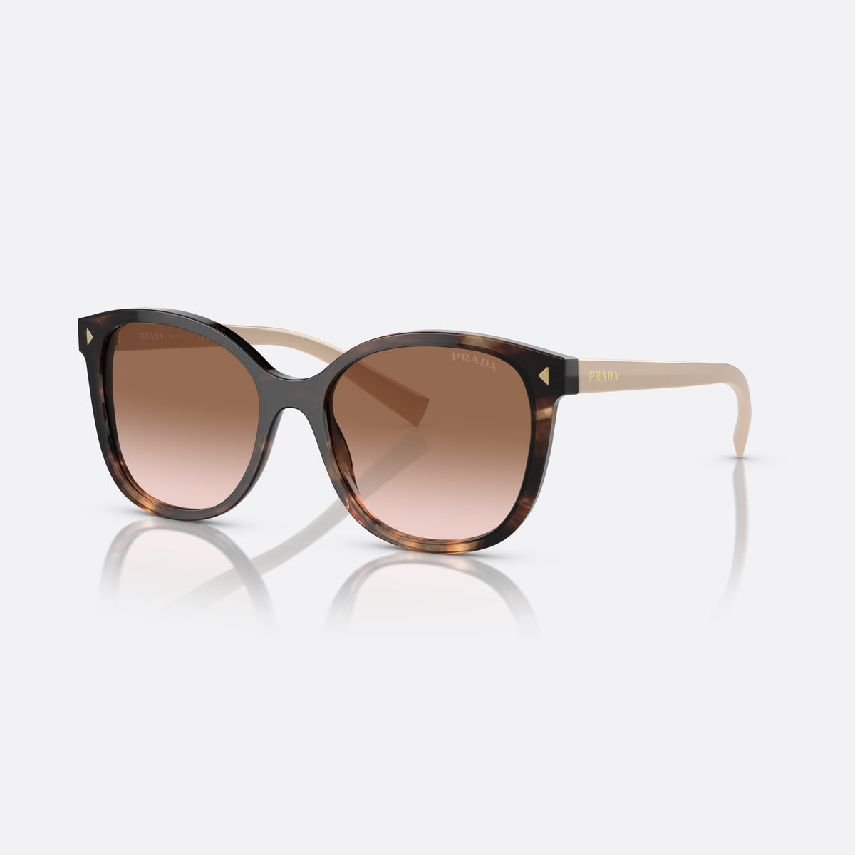 Ochelari de soare Prada PR 22ZS 07R-0A6 A, patrati țestoasă, pentru femei, punte keyhole, literele brandului pe brațe, ramă completă