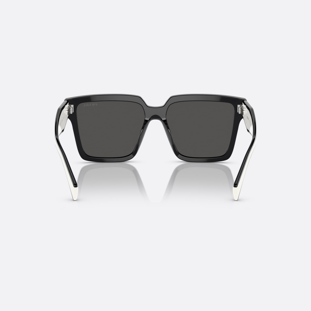 Ochelari de soare Prada PR 24ZS 1AB5/S0, patrati negru, pentru femei, punte dublă simplă, literele brandului pe brațe