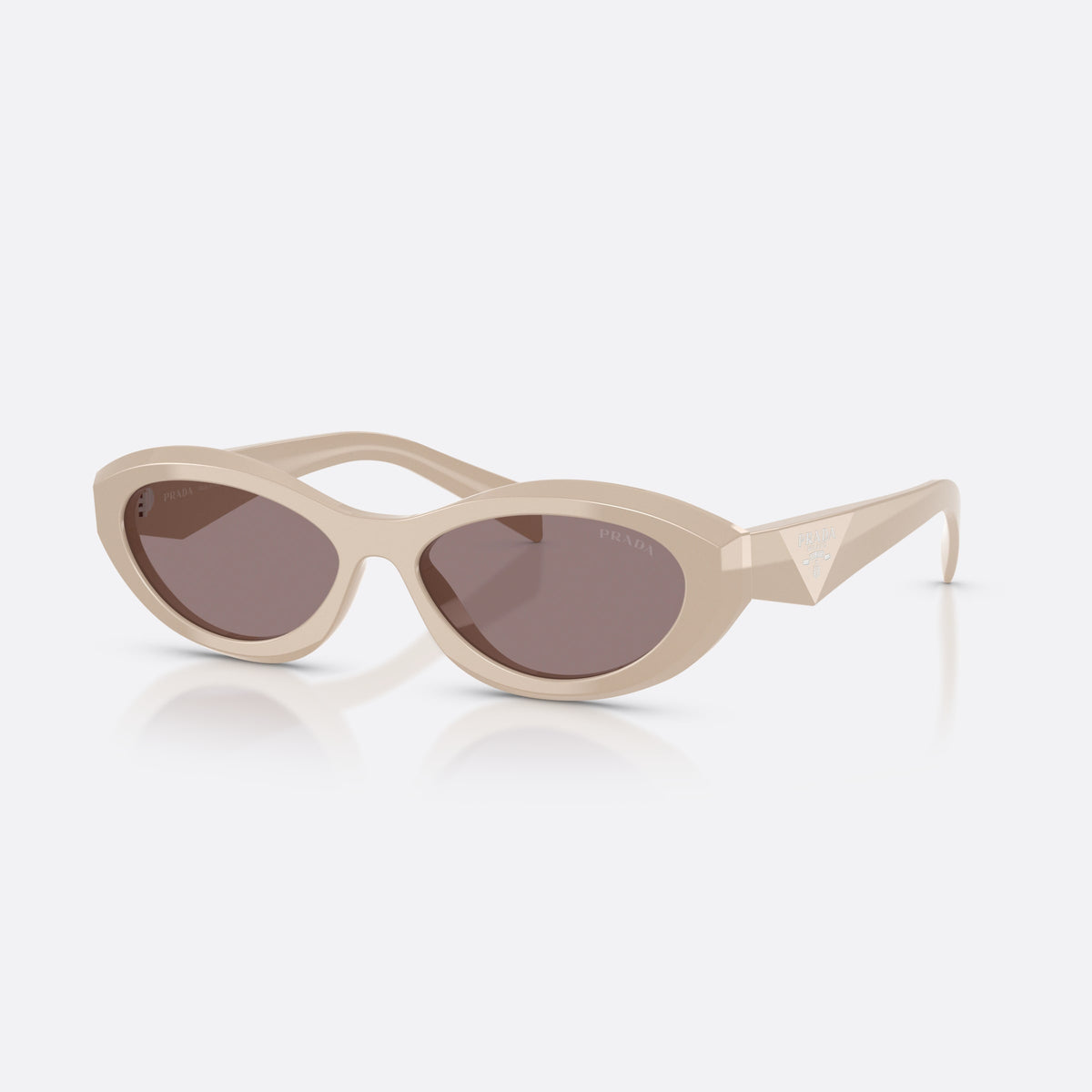 Ochelari de soare Prada PR 26ZS 25B6X1, neregulat roz, pentru femei, punte simplă, logo brand pe braț, brațe late conice