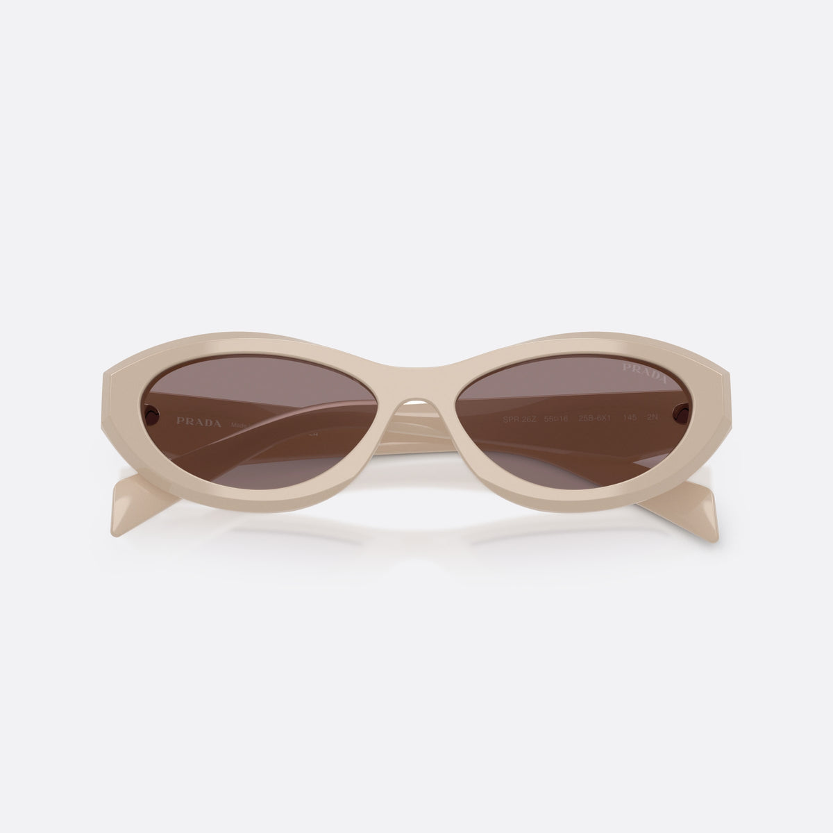 Ochelari de soare Prada PR 26ZS 25B6X1, neregulat roz, pentru femei, punte simplă, logo brand pe braț, brațe late conice, cu brațele pliate
