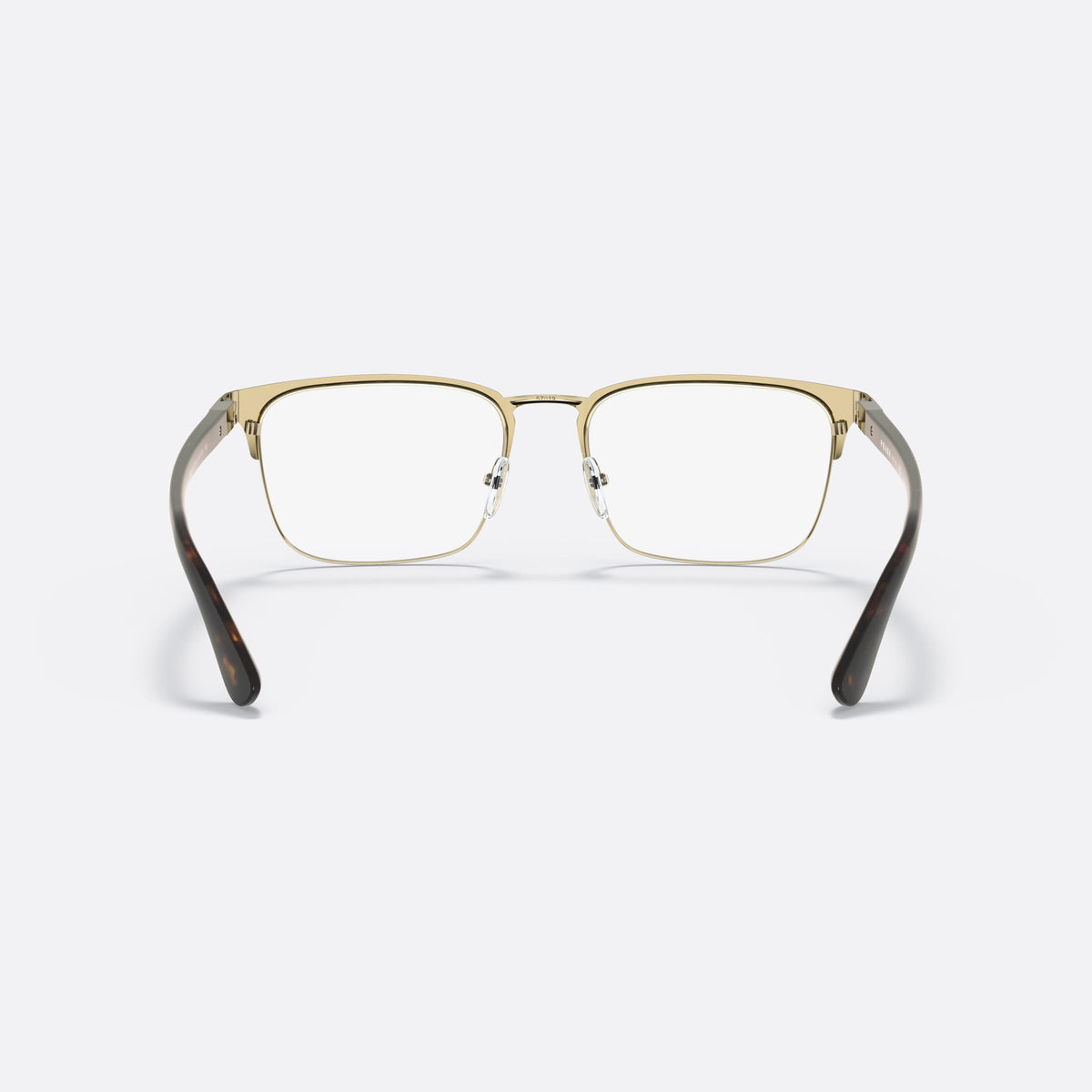 Rame ochelari de vedere Prada PR 54TV HERITAGE 01U1O1, rectangulari gri, pentru bărbați, punte șa cu metal, literele brandului pe brațe, vedere din spate