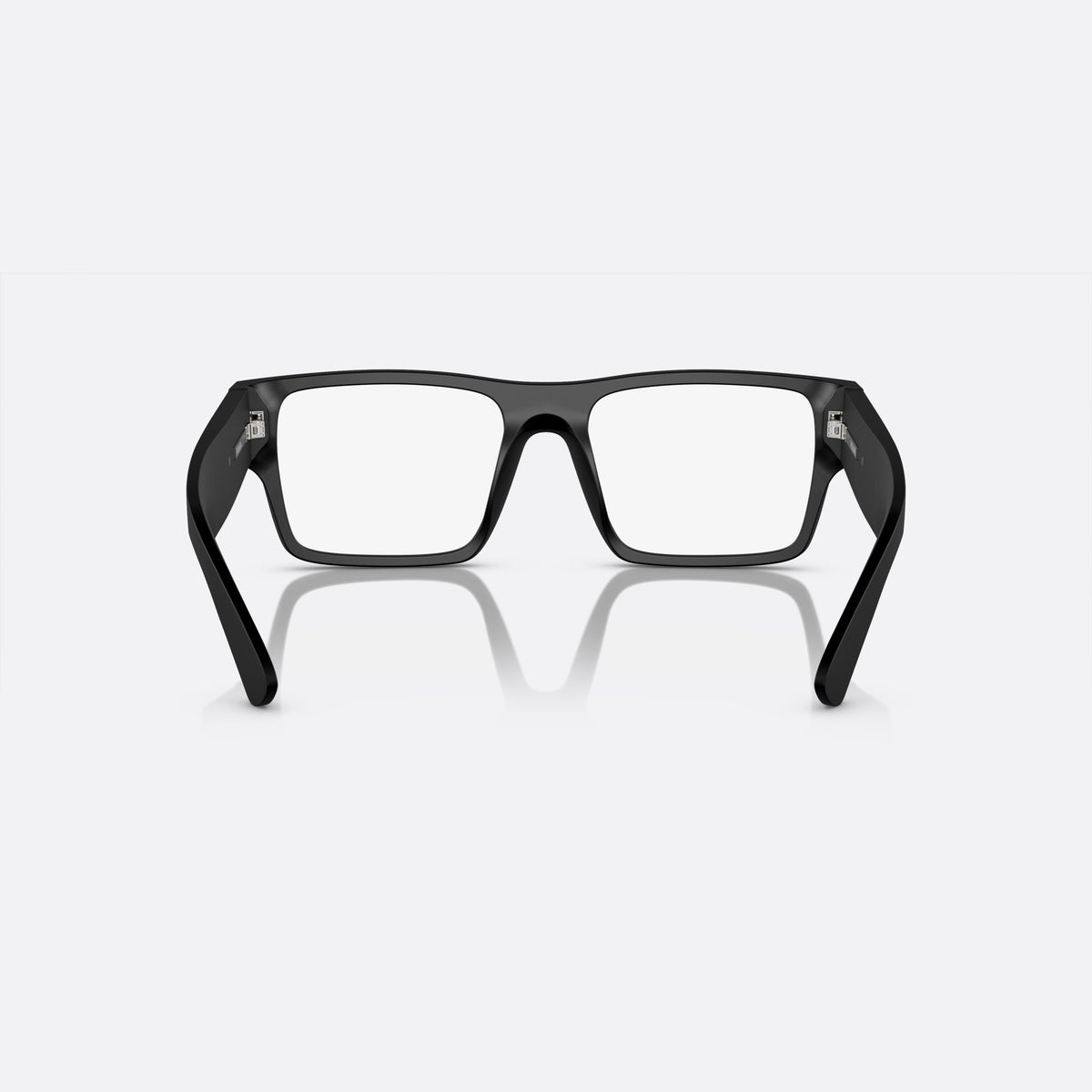 Rame ochelari de vedere Prada PR A08V 12P-1O1 V, geometrica negru, pentru bărbați, punte dublă simplă, literele brandului pe brațe, vedere din spate