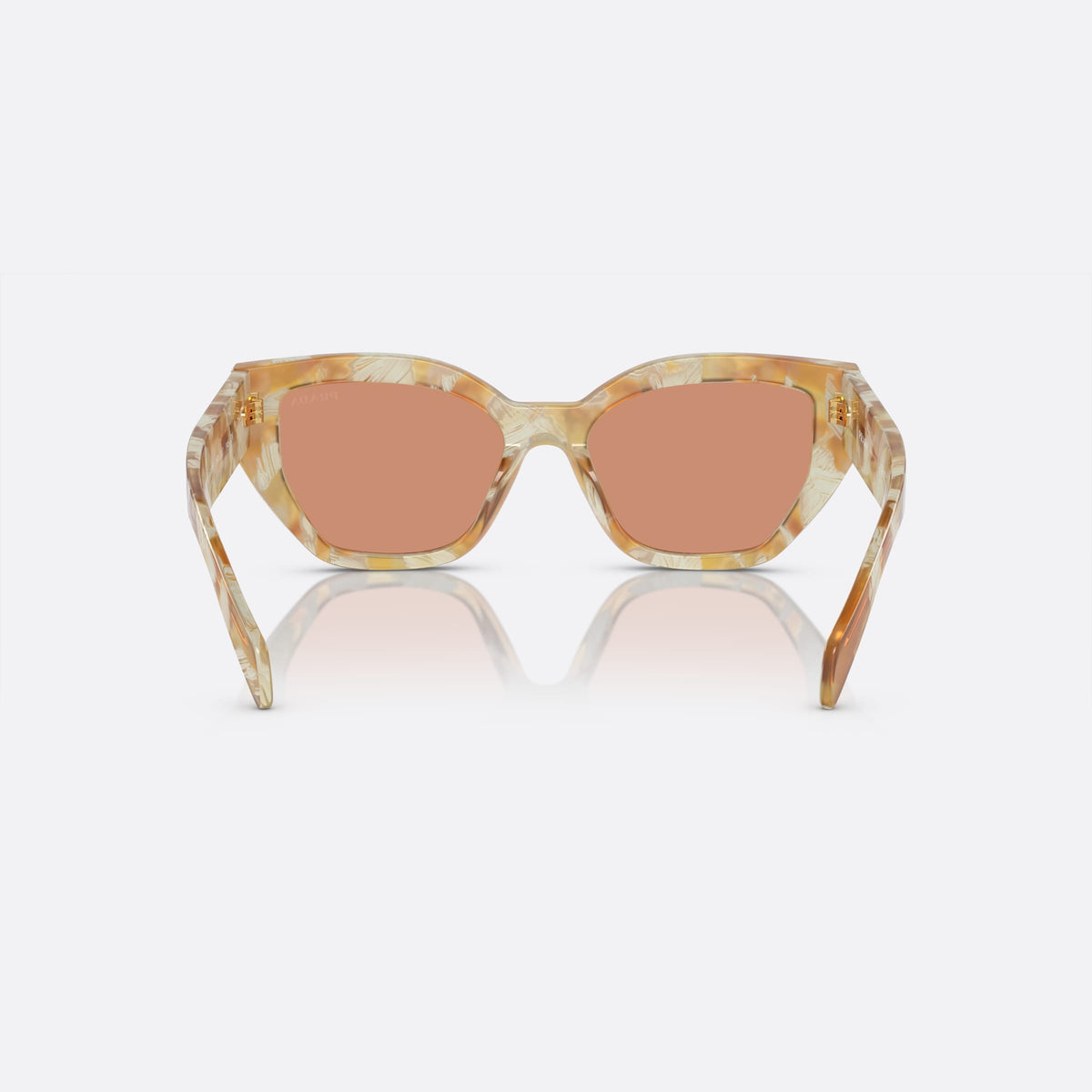 Ochelari de soare Prada PR A09S 19N-20D V, fluture maro, pentru femei, punte integrată cu partea superioară simplă, vedere din spate