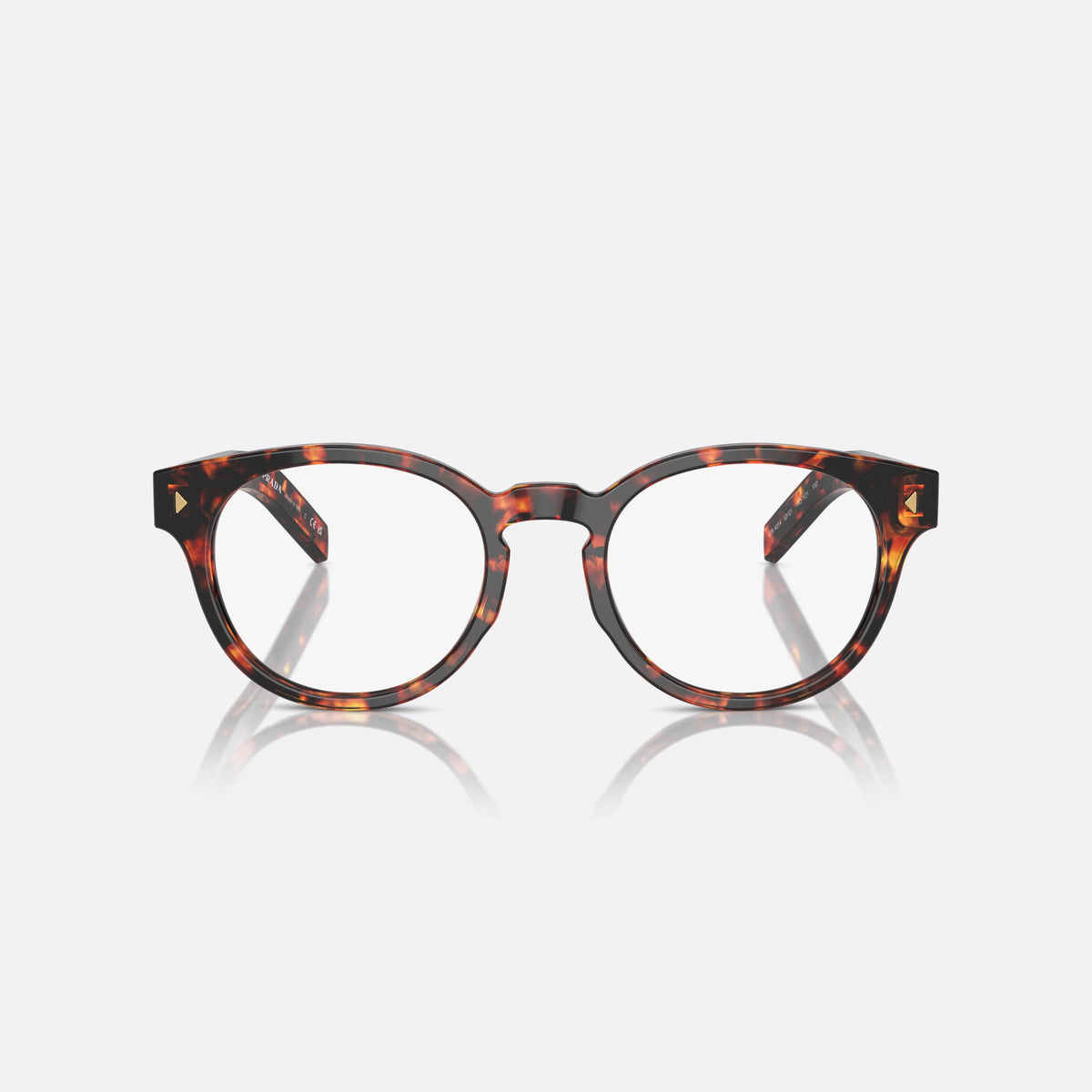 Prada PR A14V 14O1O1 eyeglasses, havana phantos frame for men, brand lettering on temples, full-rim acetate front, front view