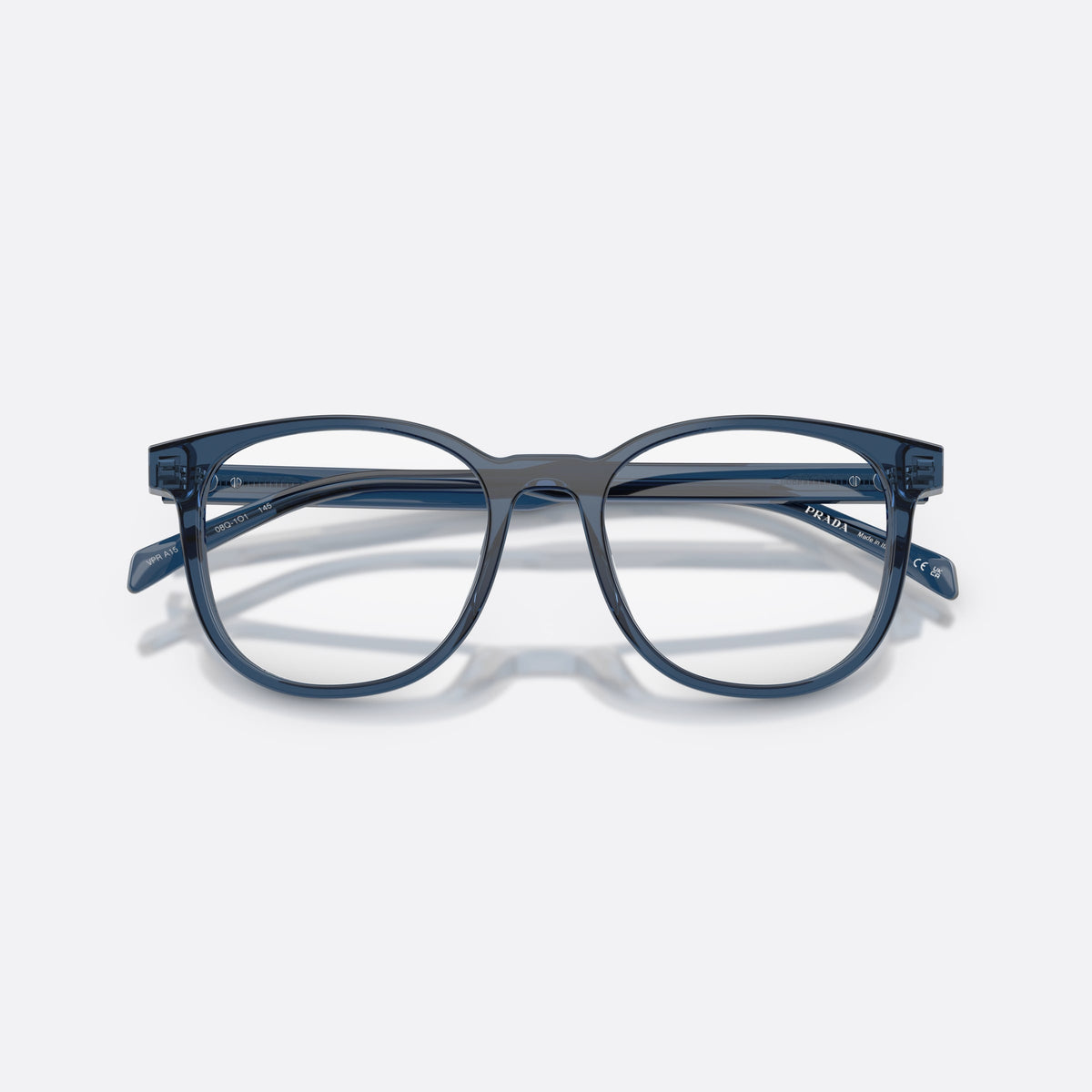 Rame ochelari de vedere Prada PR A15V 08Q1O1, phantos albastru, pentru bărbați, punte simplă integrată, literele brandului pe brațe, cu brațele pliate
