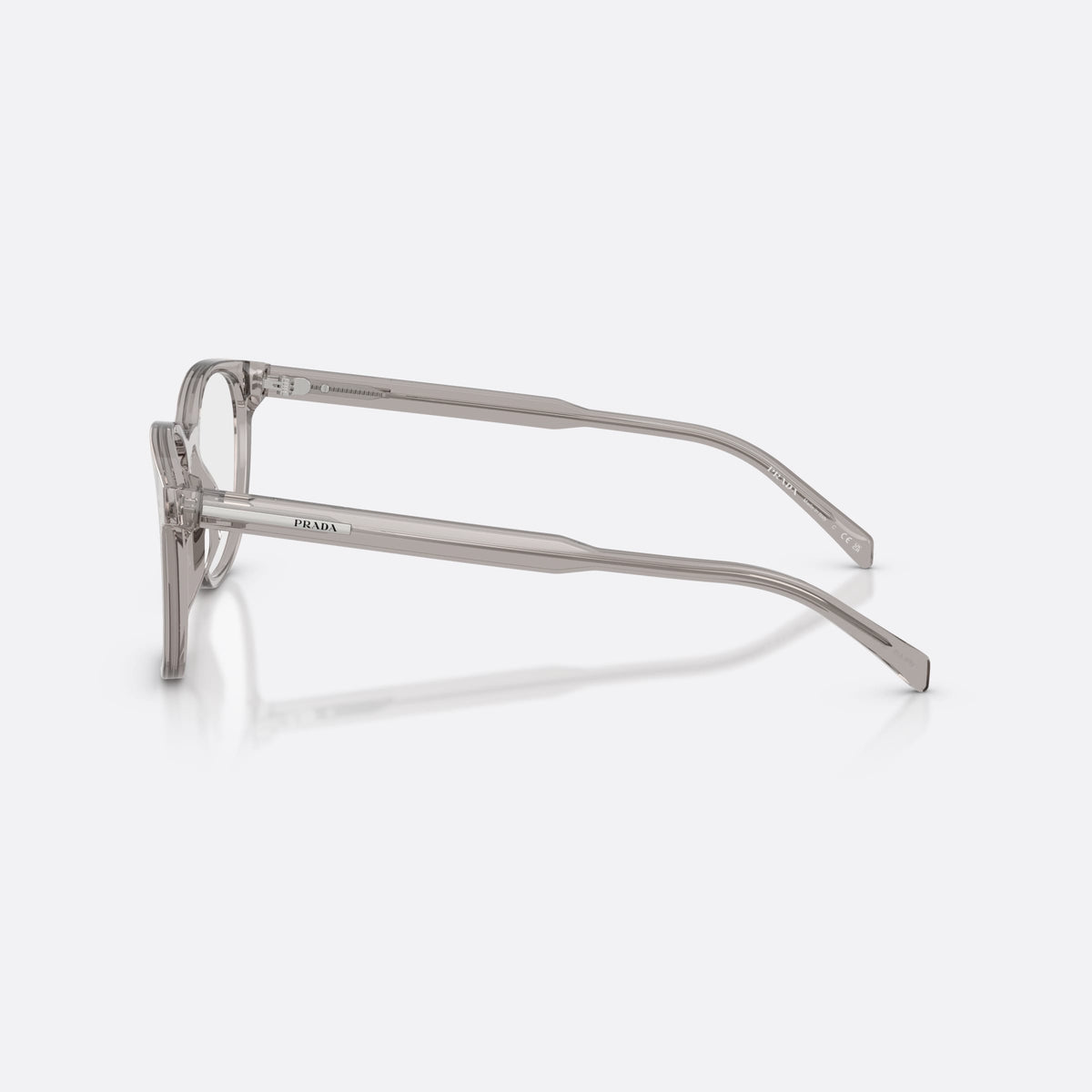 Rame ochelari de vedere Prada PR A15V 10J1O1, phantos gri, pentru bărbați, punte simplă din acetat, literele brandului pe brațe, vedere laterală