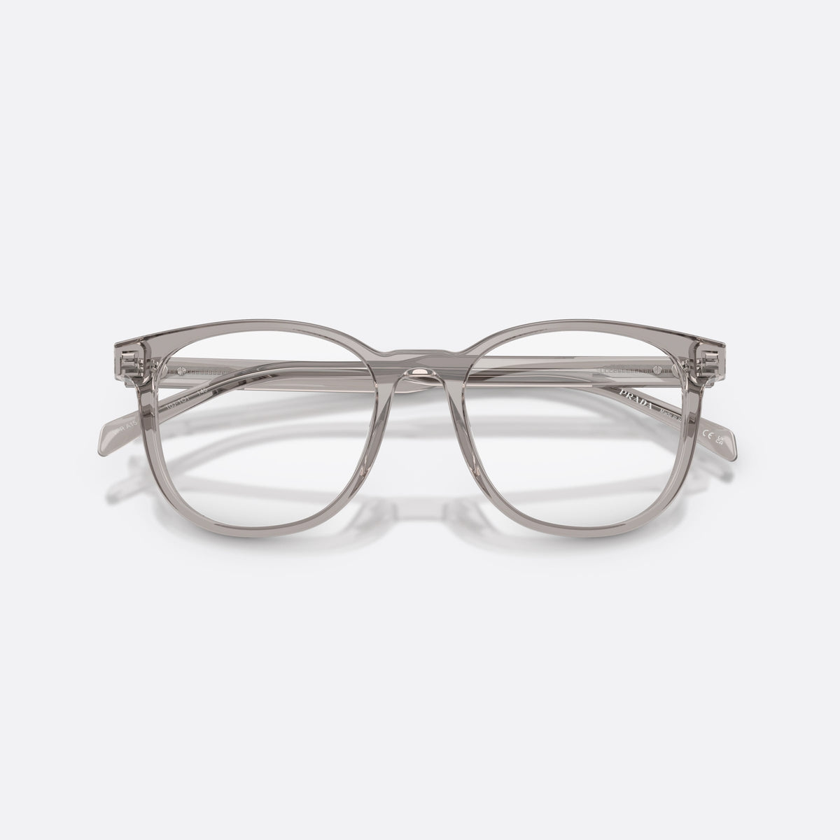 Rame ochelari de vedere Prada PR A15V 10J1O1, phantos gri, pentru bărbați, punte simplă din acetat, literele brandului pe brațe, cu brațele pliate