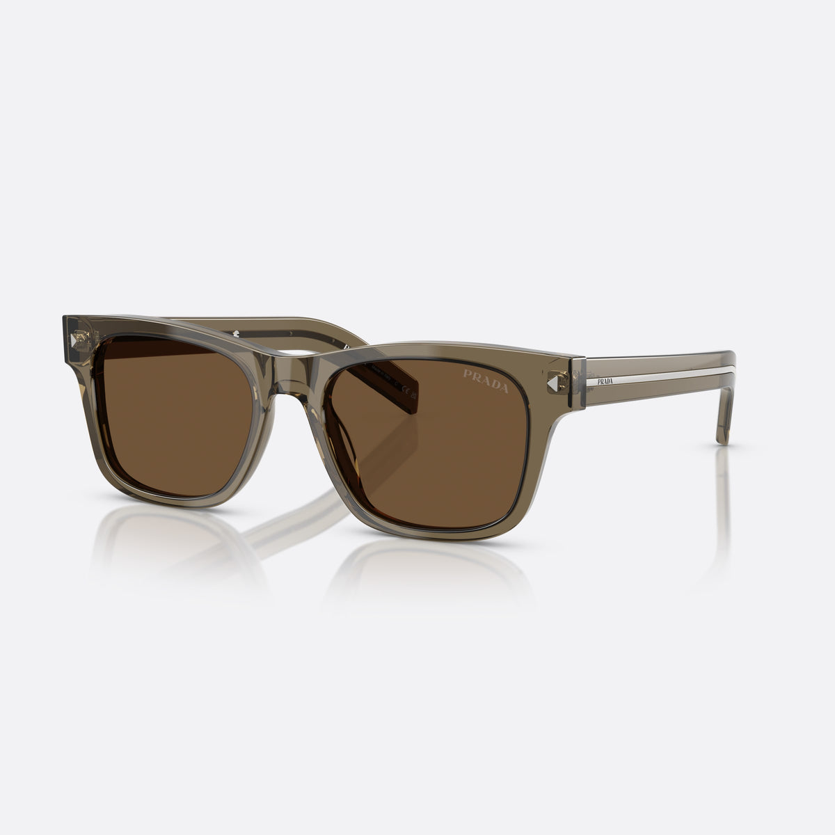 Ochelari de soare Prada PR A17S A17S, rectangulari bej, pentru bărbați, punte simplă, literele brandului pe brațe, ramă completă