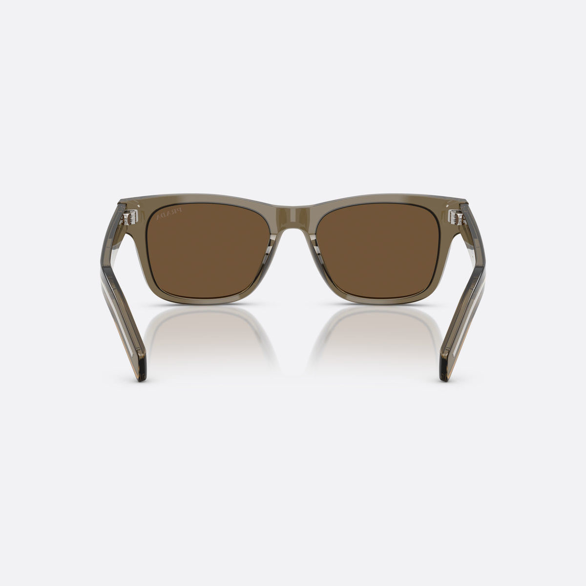 Ochelari de soare Prada PR A17S A17S, rectangulari bej, pentru bărbați, punte simplă, literele brandului pe brațe, ramă completă, vedere din spate