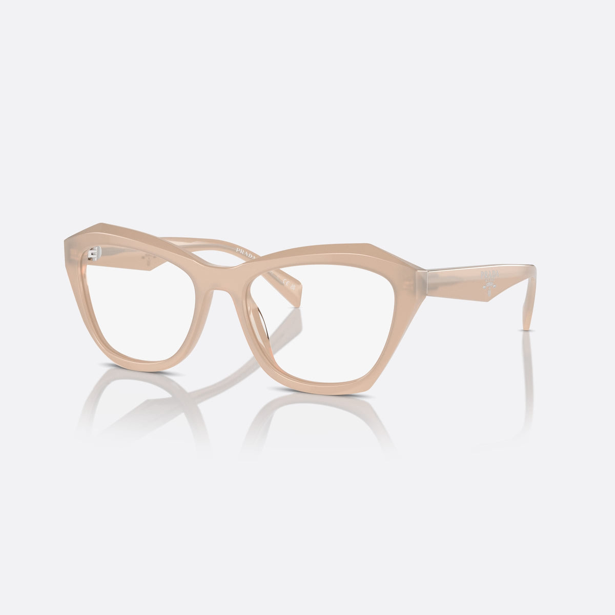 Rame ochelari de vedere Prada PR A20V 19R1O1, geometrica roz, pentru femei, punte simplă, literele brandului pe brațe