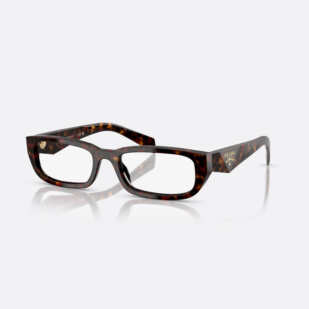 Rame ochelari de vedere Prada PR B05V 17N1O1, visor havana, pentru femei, punte simplă, literele brandului pe brațe, ramă completă