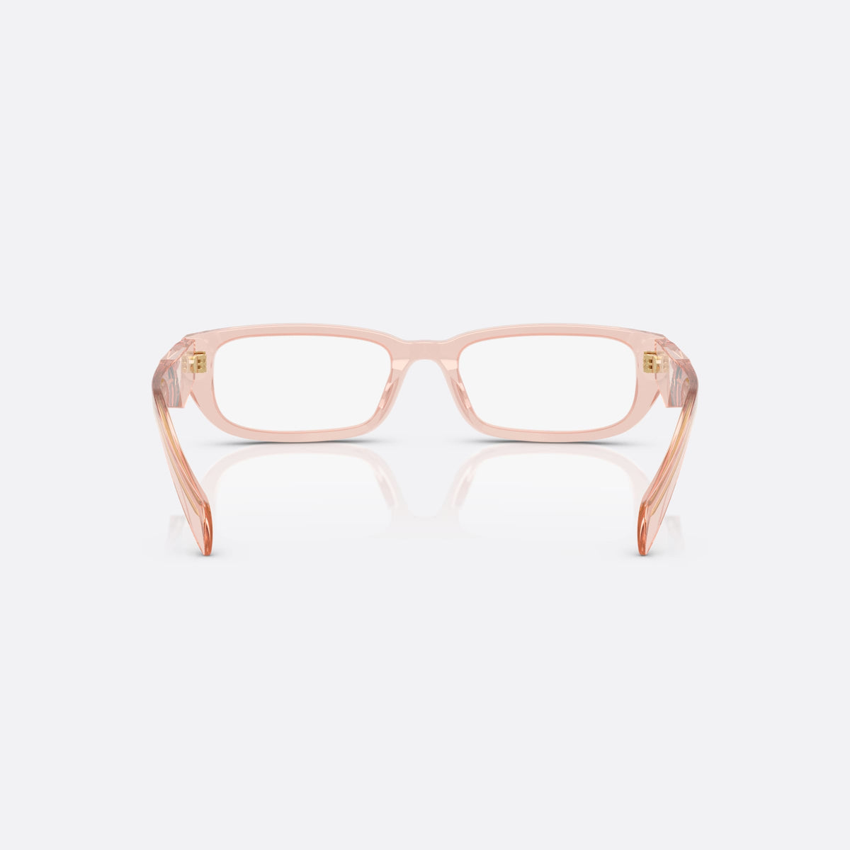 Rame ochelari de vedere Prada PR B05V 19Q1O1, visor roz, pentru femei, punte simplă integrată, placă cu logo pe brațe, vedere din spate