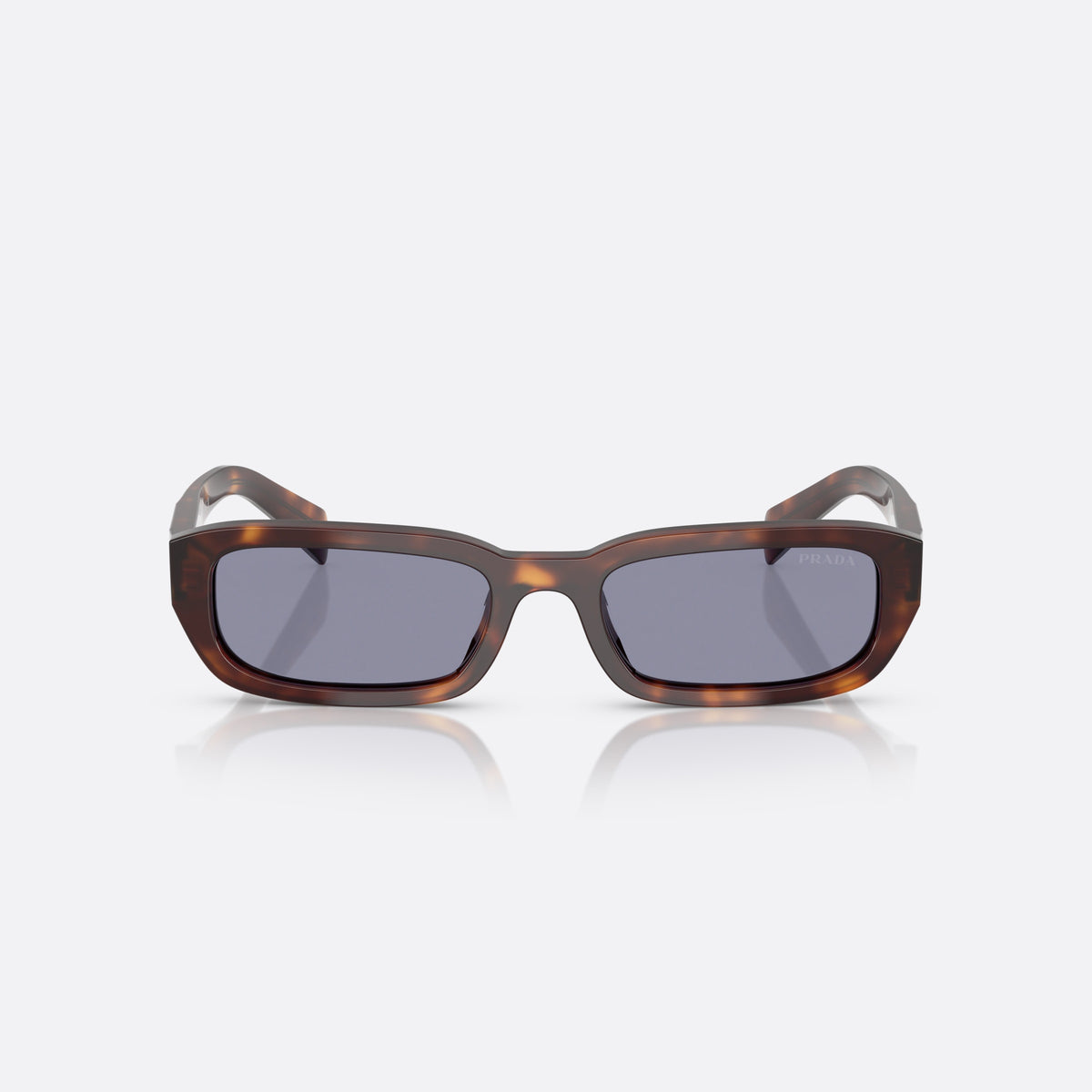 Prada PR B06S 15W03N TOGR sunglasses, brown rectangle frame for women, plain bridge, brand logo on temple plaque, front view