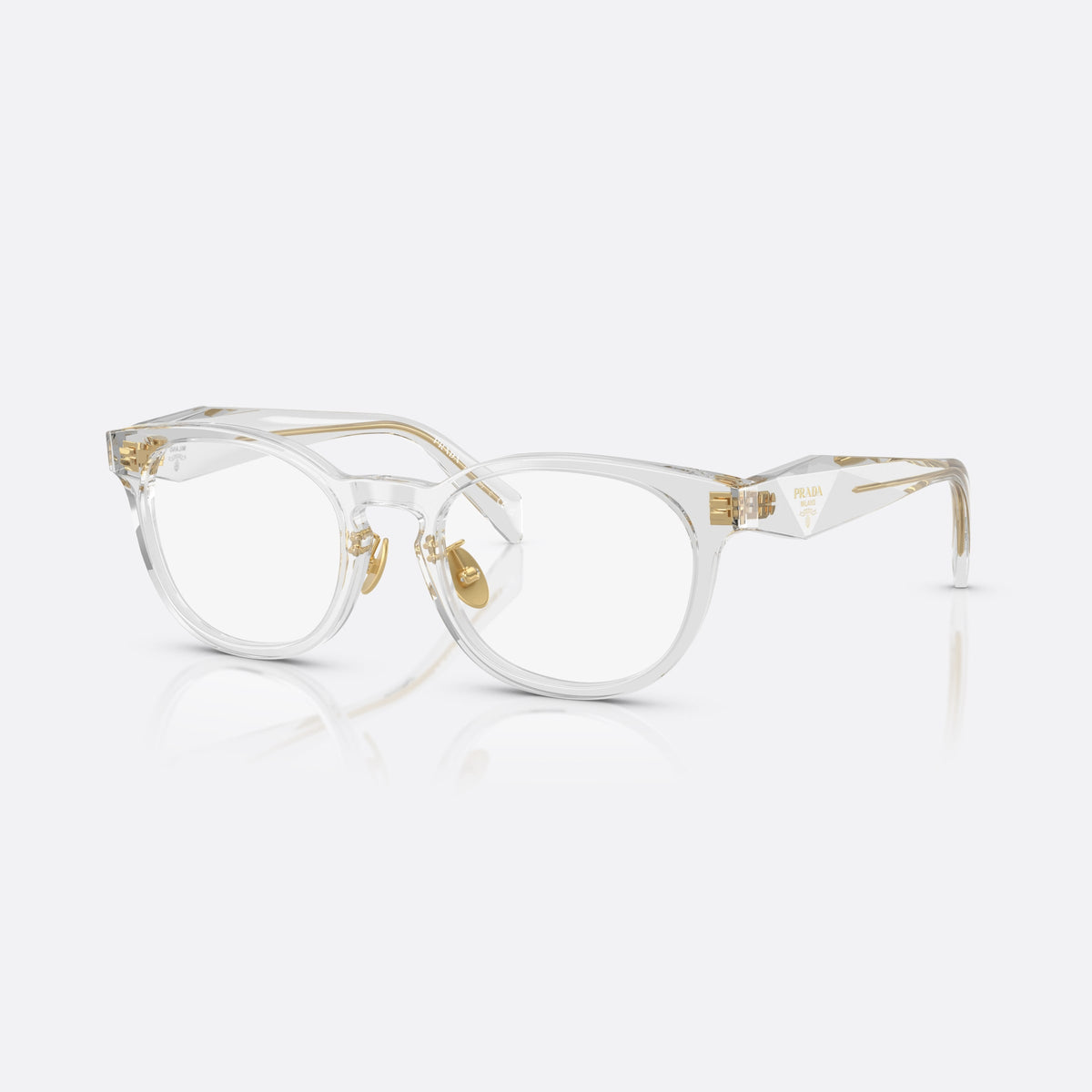 Rame ochelari de vedere Prada PR B06VD 12R1O1, visor transparent, pentru femei, punte simplă cu accente aurii, ramă completă