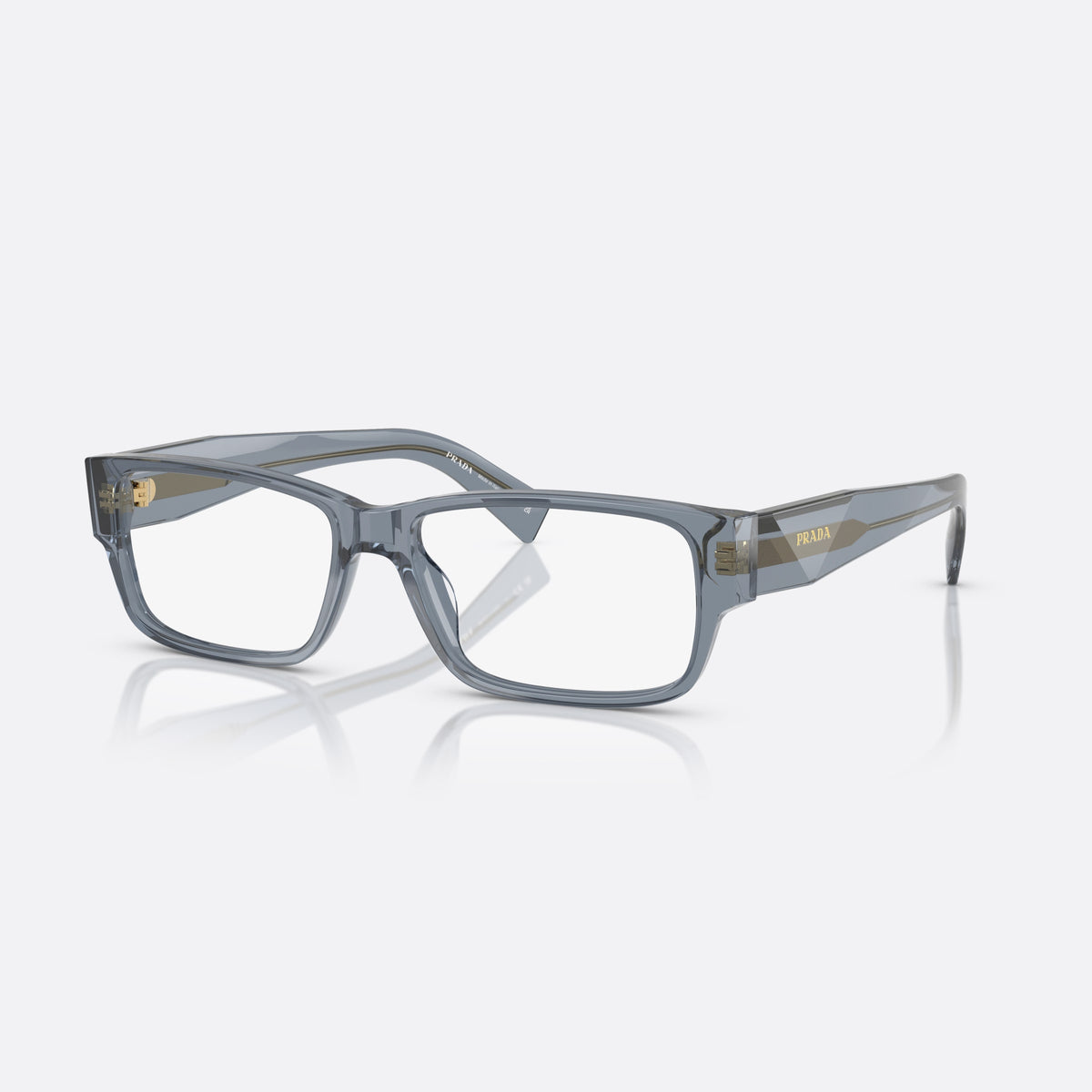 Rame ochelari de vedere Prada PR B09V 17T1O1, rectangulari albastru, pentru bărbați, punte simplă, literele brandului pe braț, ramă completă