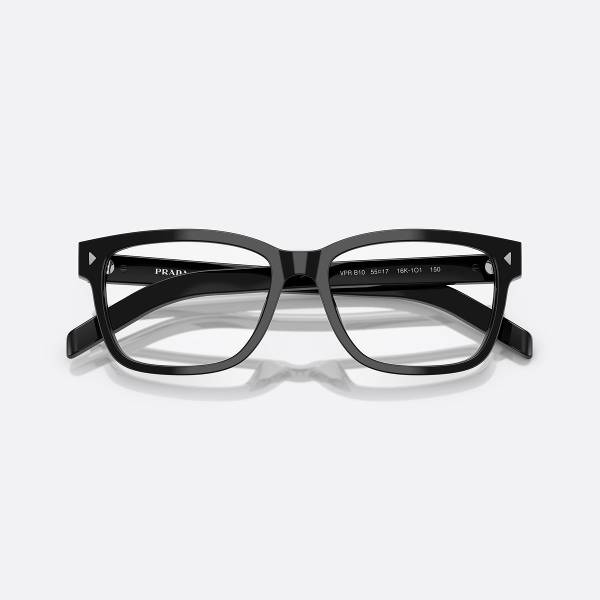 Rame ochelari de vedere Prada PR B10V 16K1O1, visor negru, pentru bărbați, punte simplă, integrată în față, ramă completă groasă, cu brațele pliate