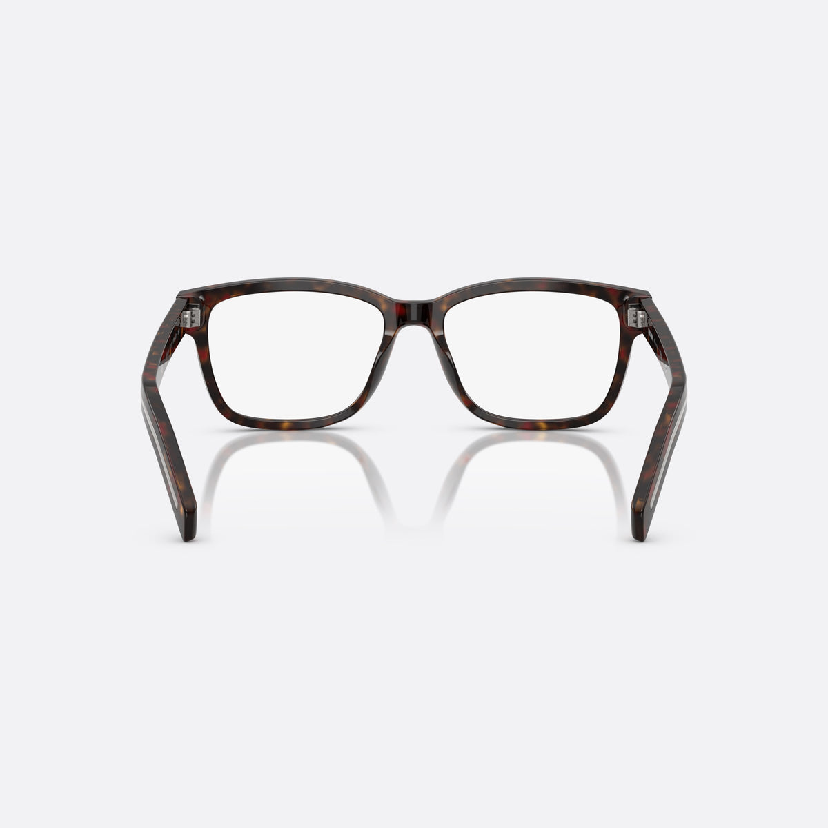 Rame ochelari de vedere Prada PR B10V 17N1O1, visor havana, pentru bărbați, punte simplă din acetat, literele brandului pe brațe, vedere din spate