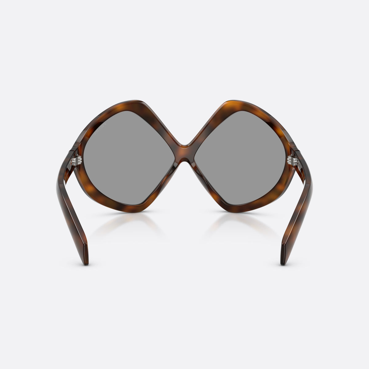 Ochelari de soare Prada PR B21S 20D50Q, neregulat havana, pentru femei, punte integrată simplă, literele brandului pe brațe, vedere din spate