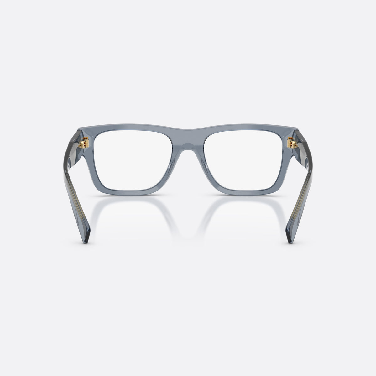 Prada PR C01V 17T1O1 eyeglasses, blue pillow frame for men, plain bridge with rounded top, full-rim frame, back view