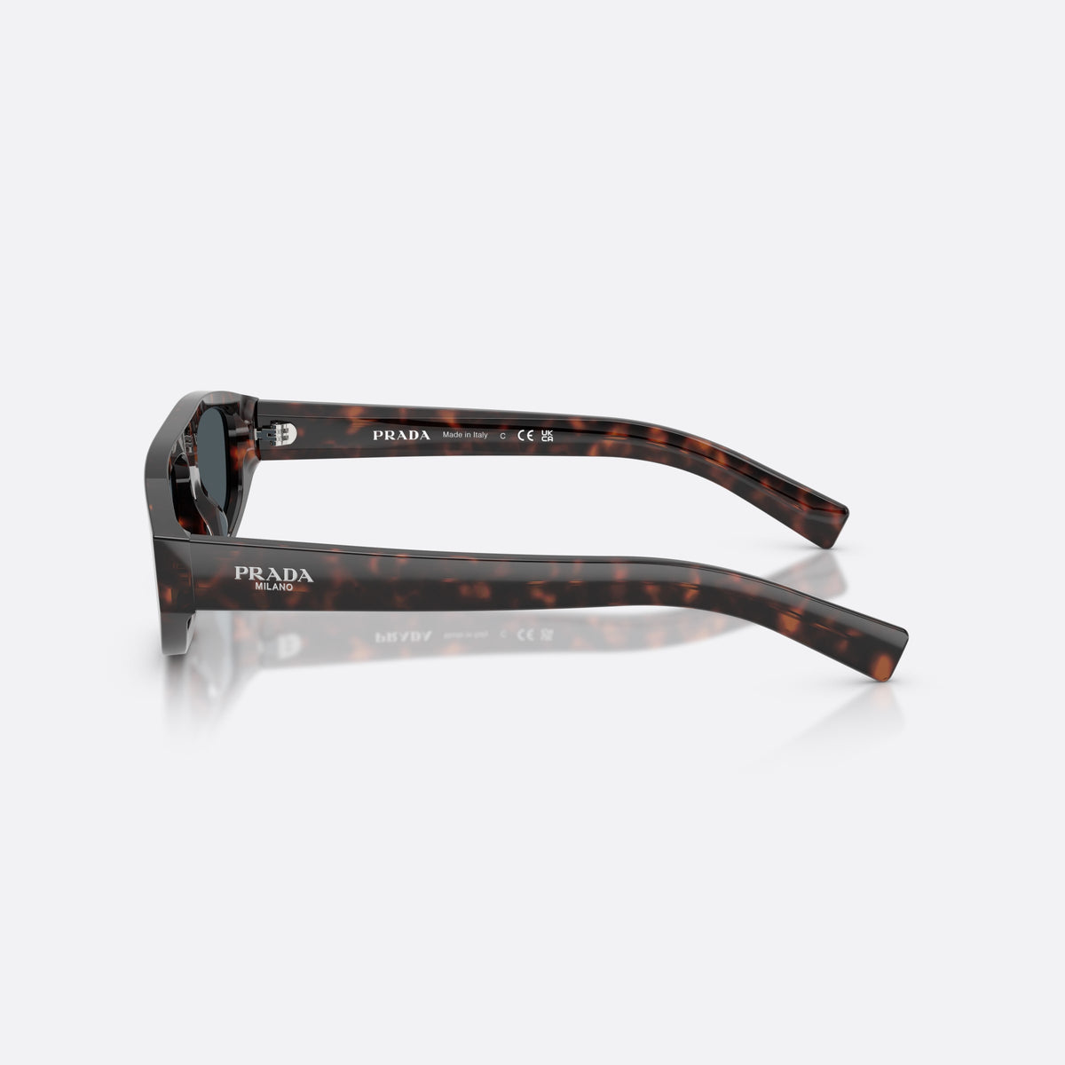Ochelari de soare Prada PR C02S 17N70B, neregulat havana, pentru bărbați, punte simplă, integrată în față, ramă completă, vedere laterală