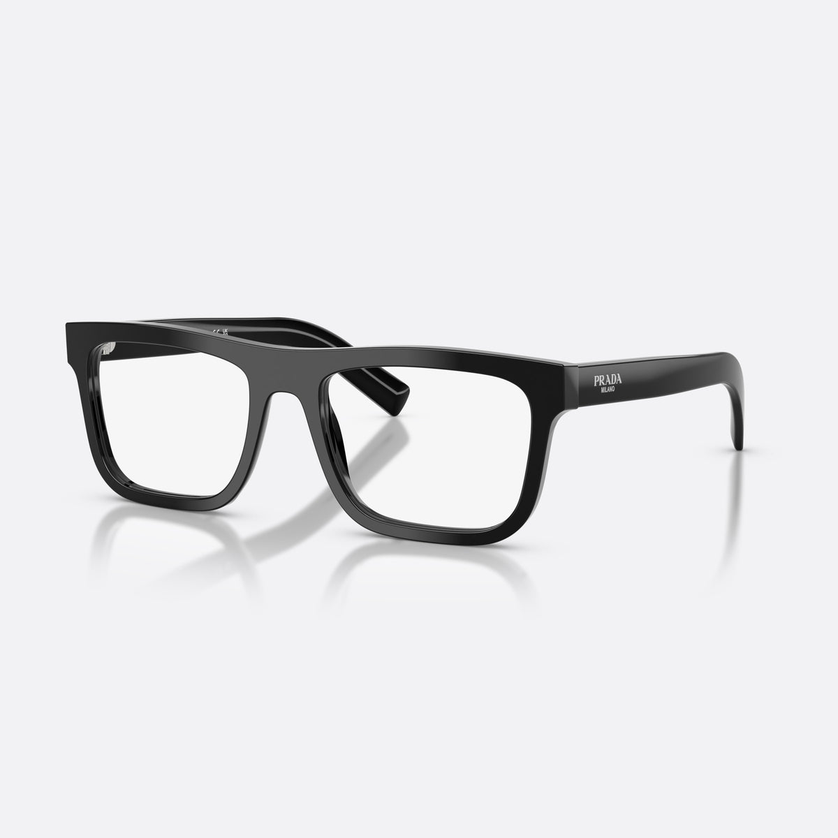 Rame ochelari de vedere Prada PR C03V 16K1O1, pillow negru, pentru bărbați, punte keyhole, literele brandului pe brațe
