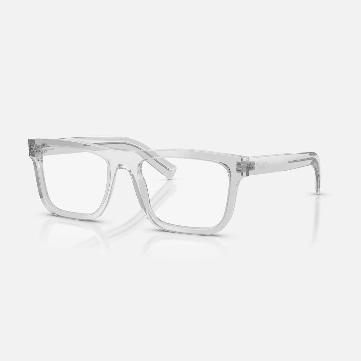 Rame ochelari de vedere Prada PR C03V 17P1O1, pillow gri, pentru bărbați, punte simplă, literele brandului pe brațe, ramă completă