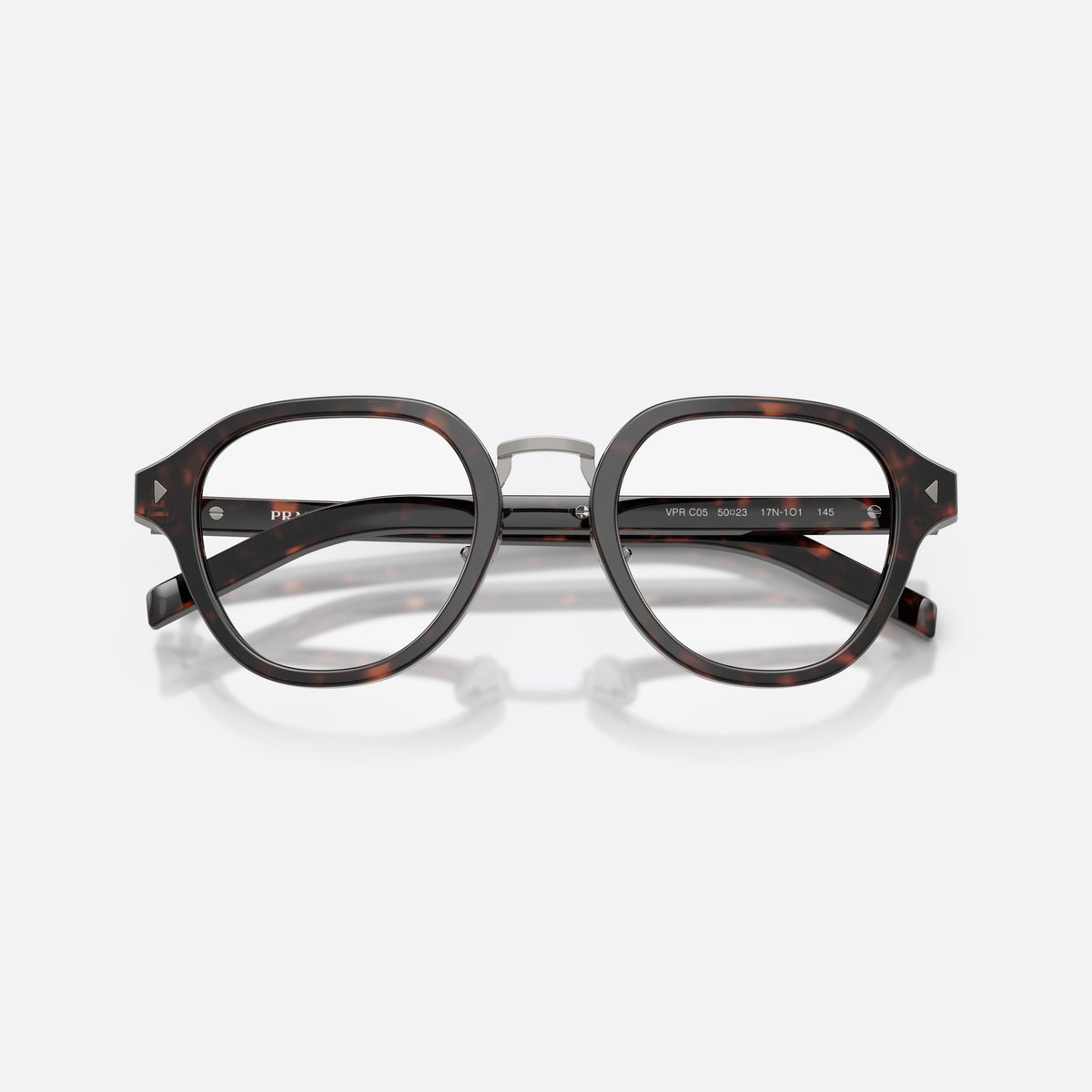 Rame ochelari de vedere Prada PR C05V 17N1O1, phantos havana, pentru bărbați, literele brandului pe brațe, brațe subțiri, conice, cu brațele pliate