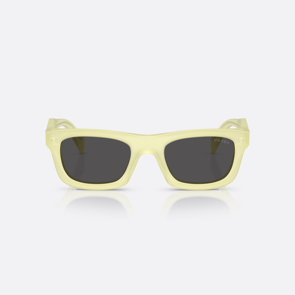 Ochelari de soare Prada PR C06S 21G08Z, pillow galben, pentru femei, punte simplă, literele brandului pe brațe, ramă completă, vedere din față