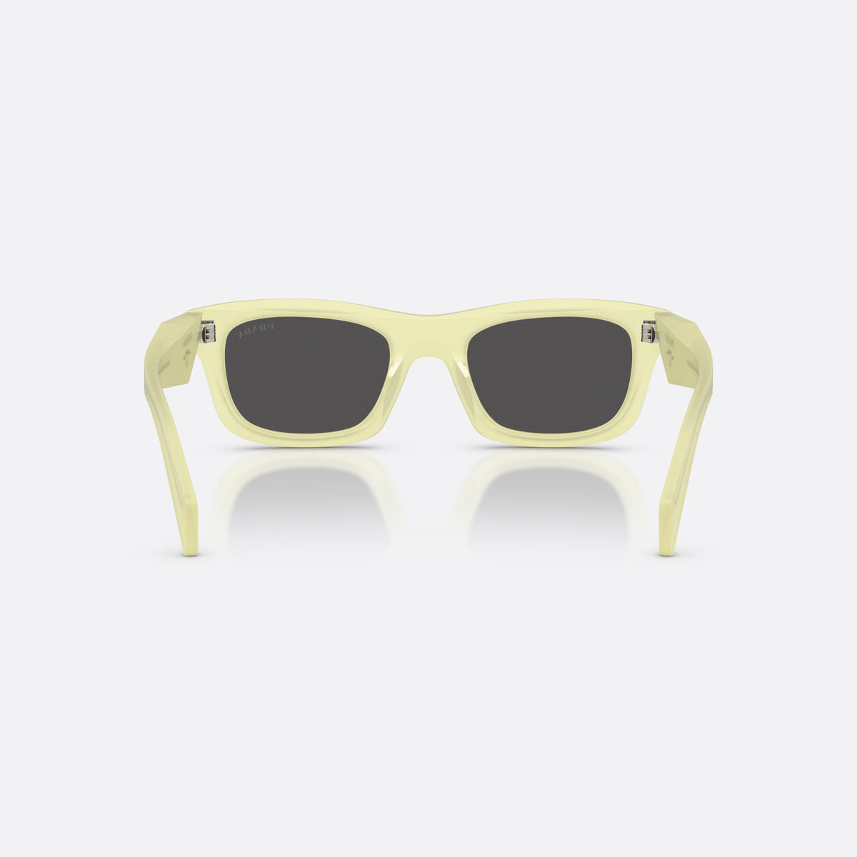 Ochelari de soare Prada PR C06S 21G08Z, pillow galben, pentru femei, punte simplă, literele brandului pe brațe, ramă completă, vedere din spate