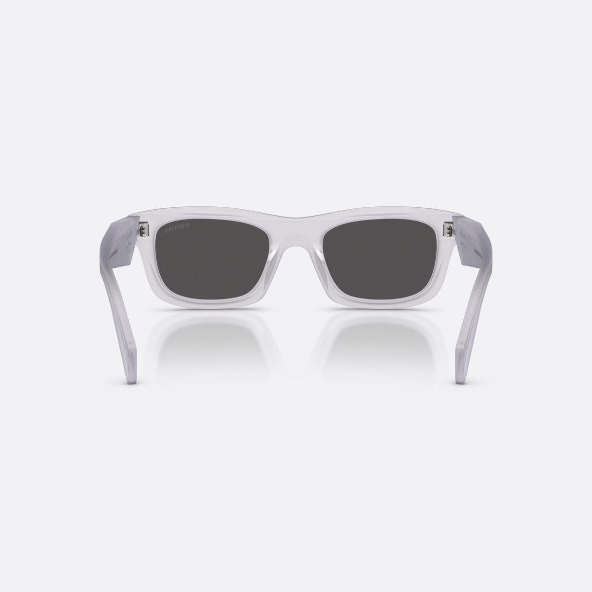Ochelari de soare Prada PR C06S 22G08Z, pillow transparent, pentru femei, punte simplă, litere ale brandului pe braț, vedere din spate