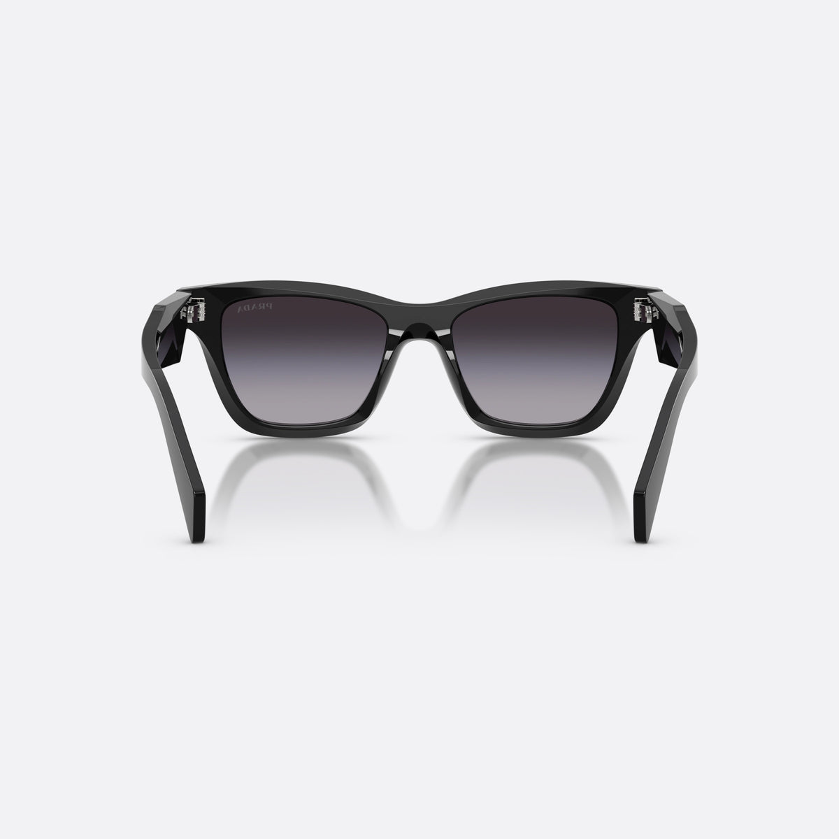 Ochelari de soare Prada PR C07S 16K90A, fluture negru, pentru femei, punte simplă, logo-ul brandului pe brațe, brațe late, conice, vedere din spate