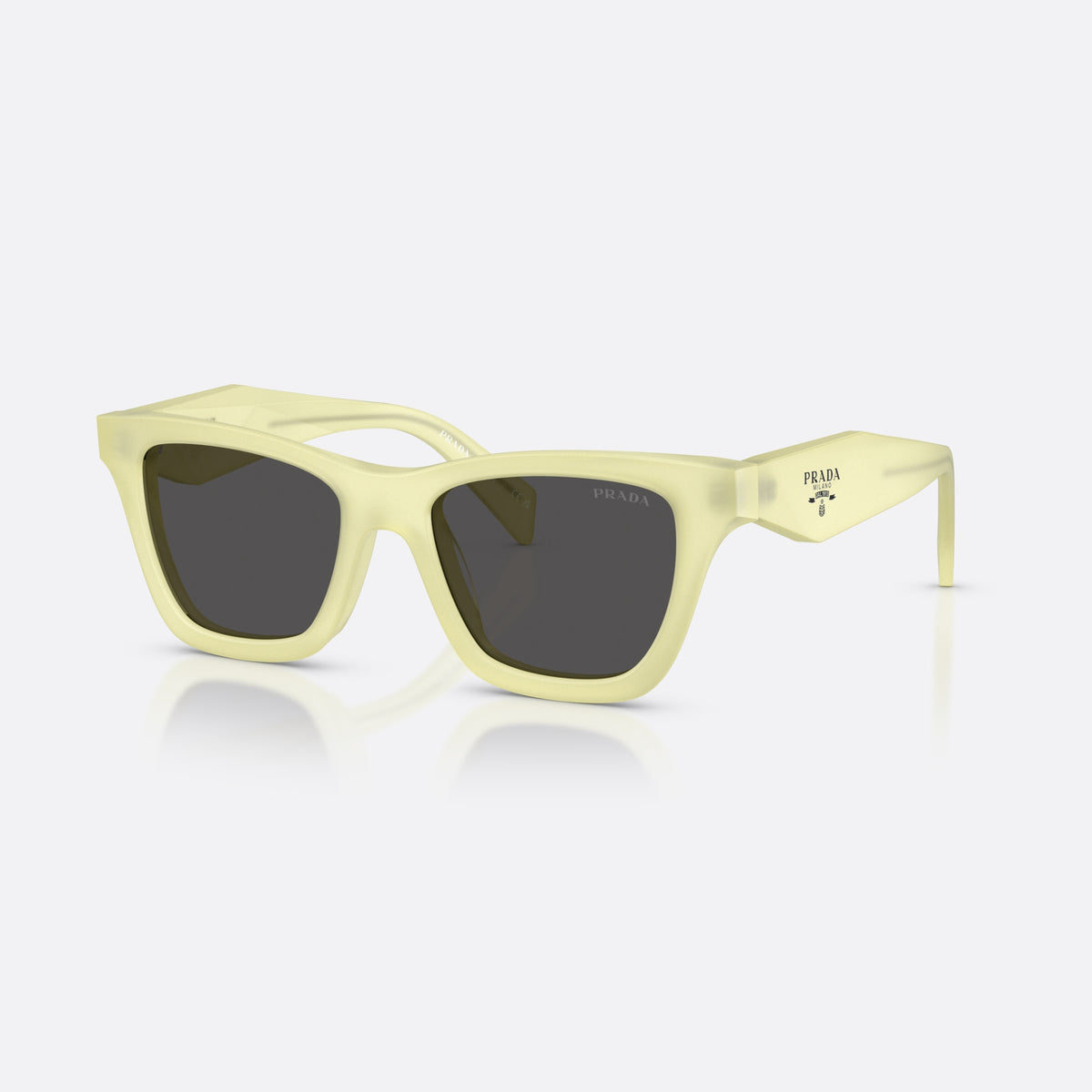 Ochelari de soare Prada PR C07S 21G08Z, fluture galben, pentru femei, punte simplă, literele brandului pe brațe, ramă completă