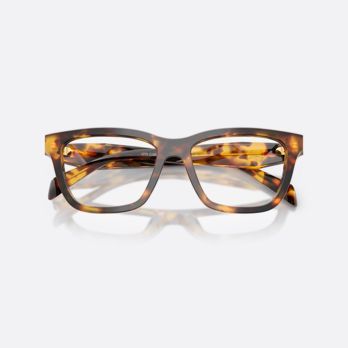 Rame ochelari de vedere Prada PR C10V 14L1O1, fluture havana, pentru femei, punte simplă, integrată în față, ramă completă, cu brațele pliate