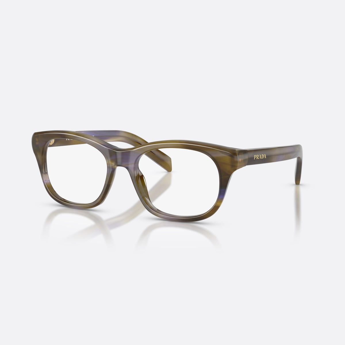 Rame ochelari de vedere Prada PR C13V 23G1O1, pillow maro, pentru femei, punte simplă, integrată în ramă, ramă completă