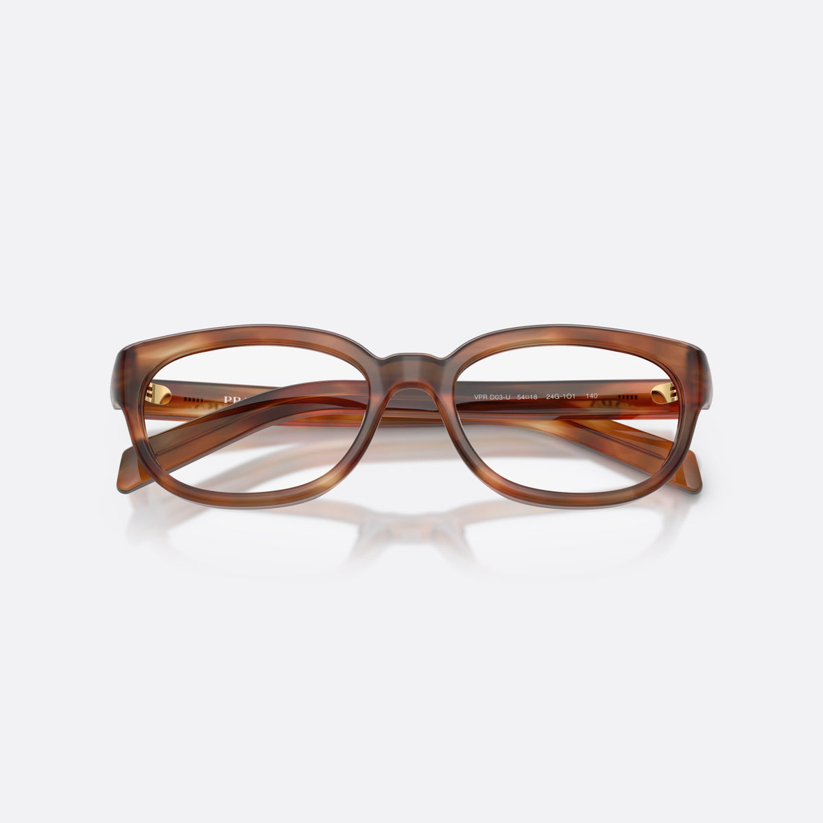 Rame ochelari de vedere Prada PR D03VU 24G1O1, phantos maro, pentru femei, punte simplă, integrată în ramă, ramă completă, cu brațele pliate