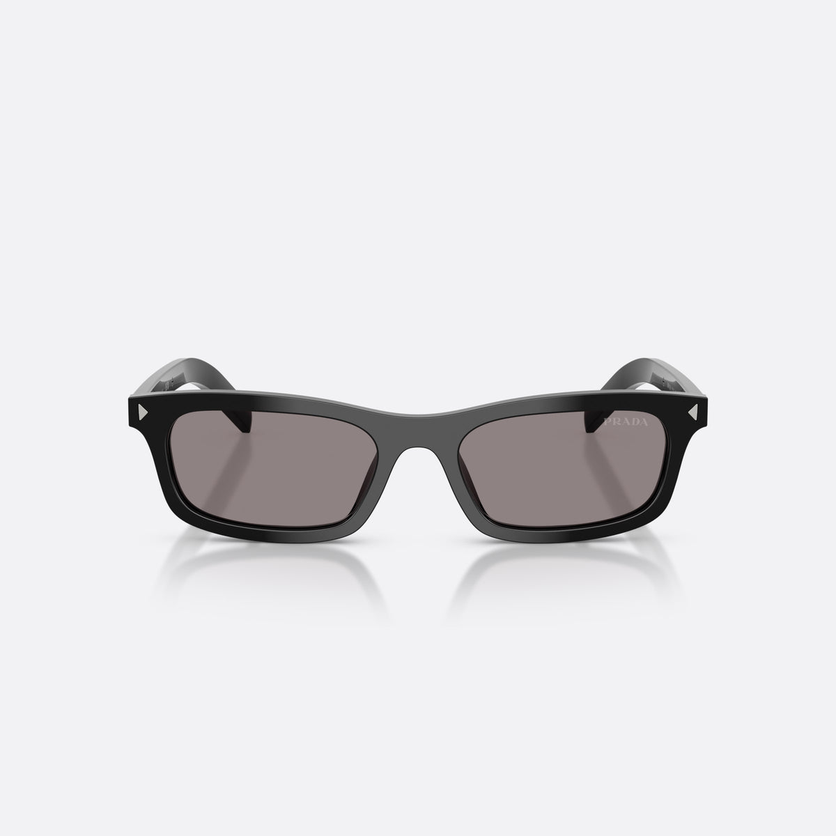 Ochelari de soare Prada PR D05S 16K03D, pillow negru, pentru femei, punte simplă, litere ale brandului pe brațe, ramă completă, vedere din față