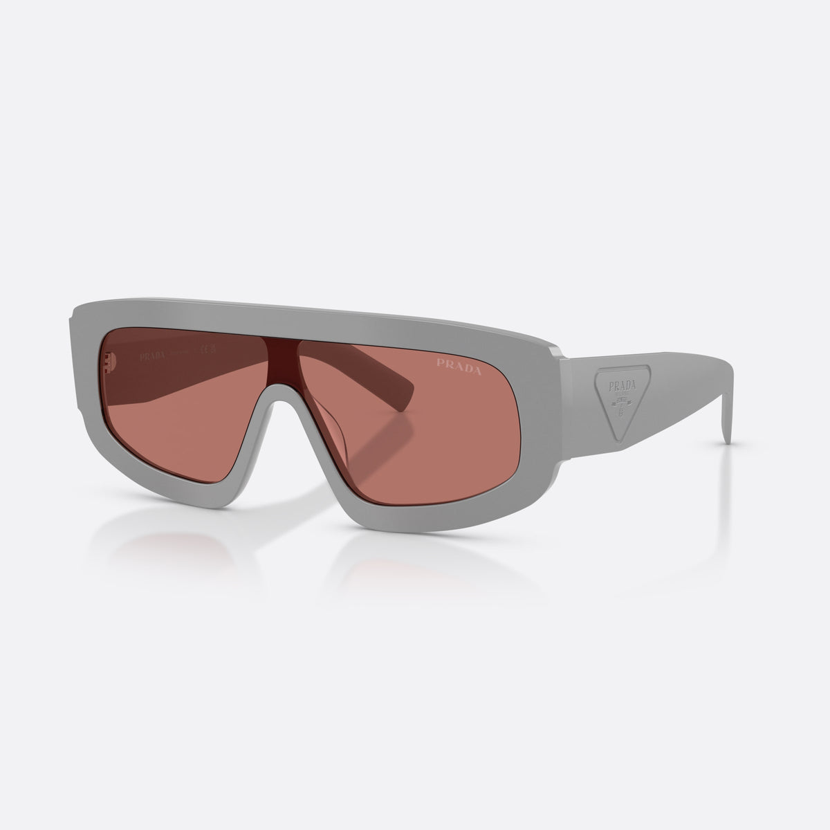Ochelari de soare Prada PR D10S 29J80W, neregulat gri, pentru bărbați, punte integrată unică, literele brandului pe lentilă