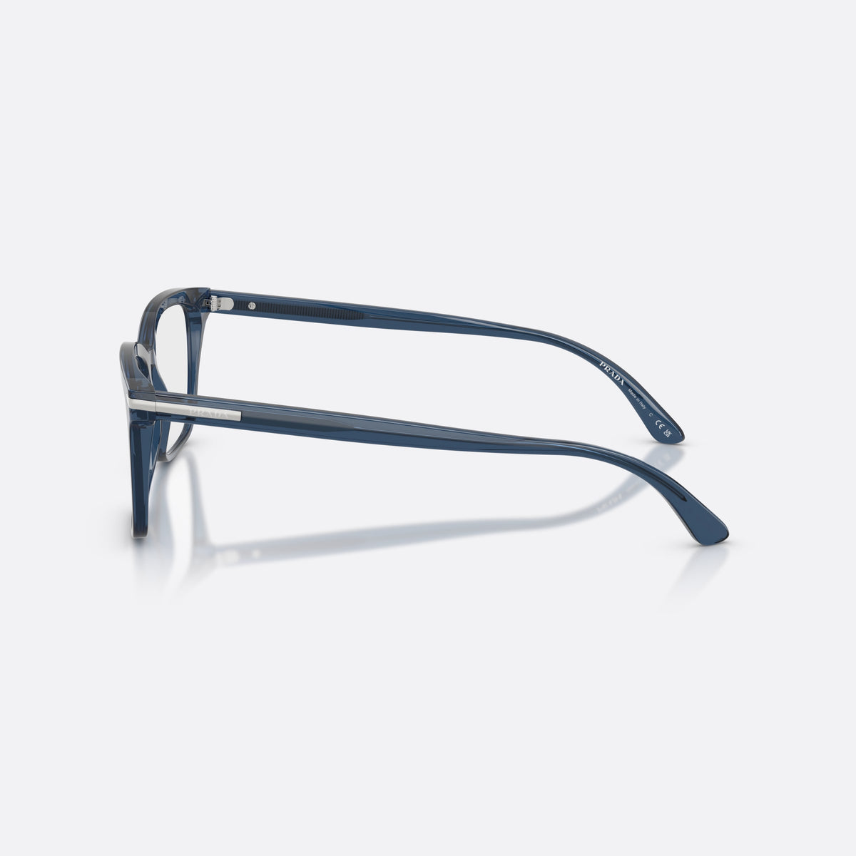 Rame ochelari de vedere Prada PRADA PR 14WV 08Q1O1, geometrica albastru, pentru bărbați, punte simplă, integrată în față, ramă completă, vedere laterală