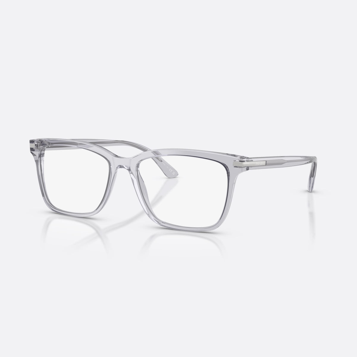 Rame ochelari de vedere Prada PRADA PR 14WV U43-1O1, geometrica gri, pentru bărbați, punte simplă, literele brandului pe brațe